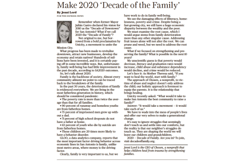 2020 – the ‘Decade of Family’ for San Antonio, Chosen - Adoption | Foster & Orphan Care Outreach | Mentoring