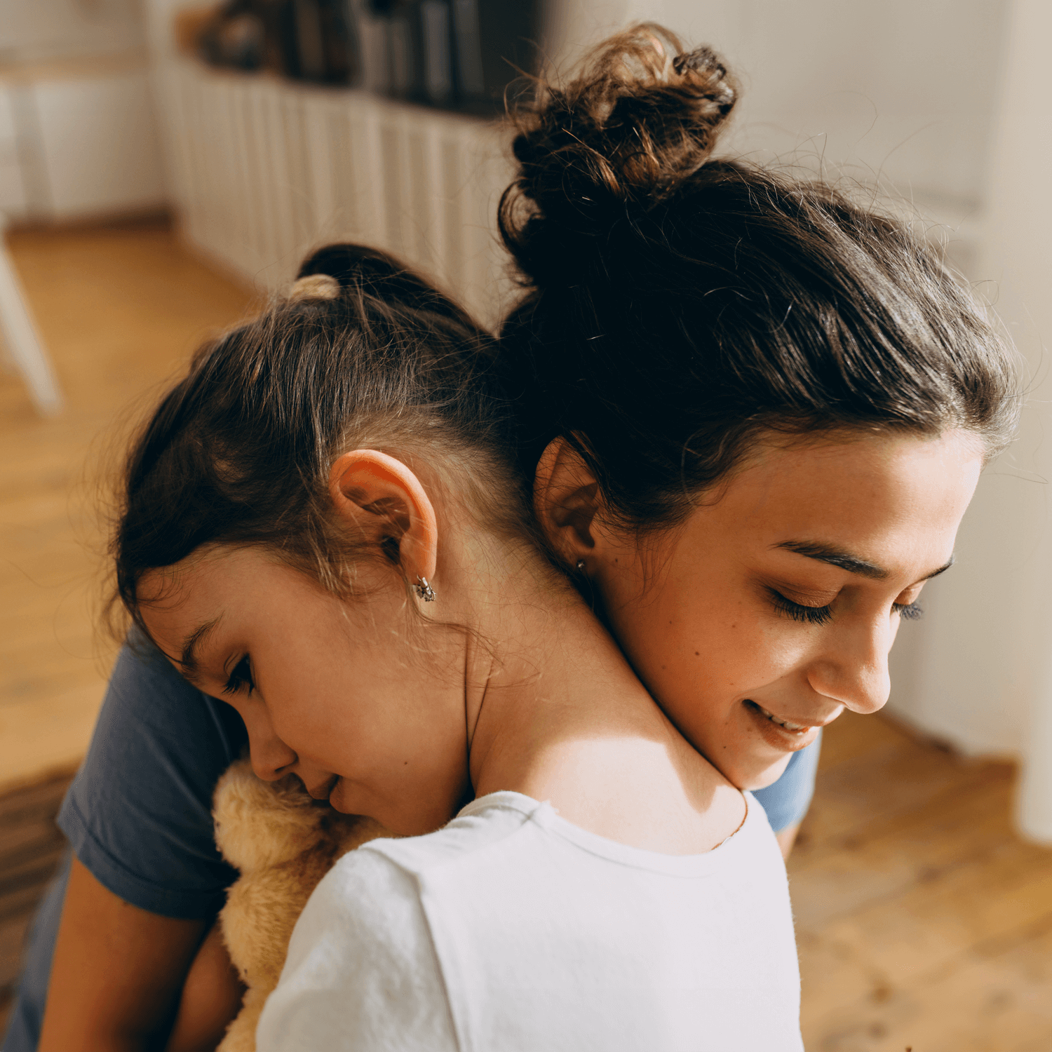 A mother and child embracing, symbolizing connection and support provided by Chosen Care.